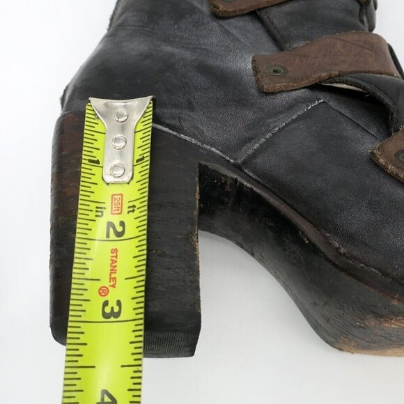 Freebird by Steven Bates Leather Booties Ankle Boots Distressed Buckles 8M - Picture 9 of 9